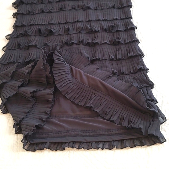 H&M Womens Dark Grey Sleeveless Layered Ruffle Mini Dress/ Size S - Picture 3 of 11